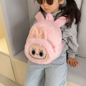 3D Bunny Face Plush Toddler Backpack
