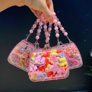 Mini Transparent Bead Handbag Trio